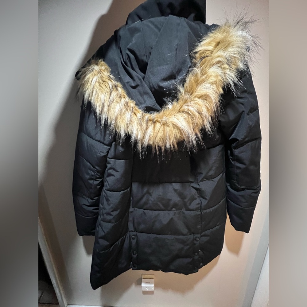 Guess Quilted Fur-Trimmed Hood Puffer Coat